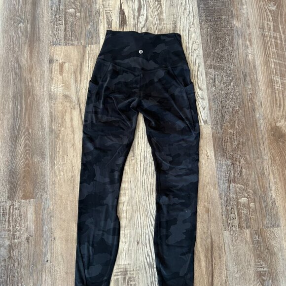 lululemon align camo leggings size 4 25" length with pockets - Picture 2 of 5